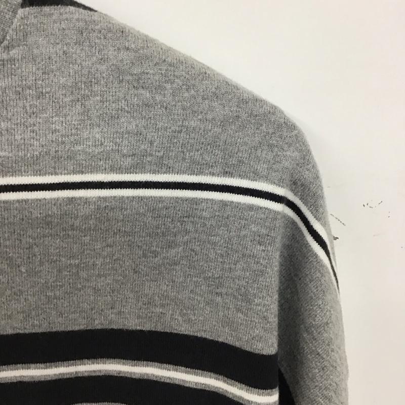 ノーティカ NAUTICA Tシャツ 半袖 半袖カットソー プリントTシャツ クルーネックカットソー L ボーダー柄 灰 / グレー / gray メンズ USED 古着 中古 10156138