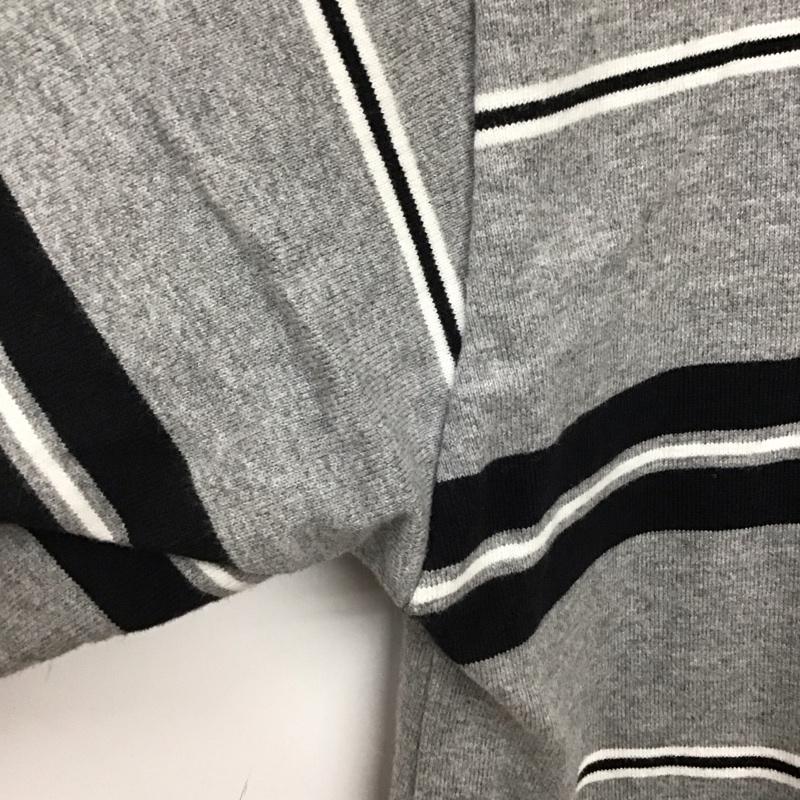 ノーティカ NAUTICA Tシャツ 半袖 半袖カットソー プリントTシャツ クルーネックカットソー L ボーダー柄 灰 / グレー / gray メンズ USED 古着 中古 10156138