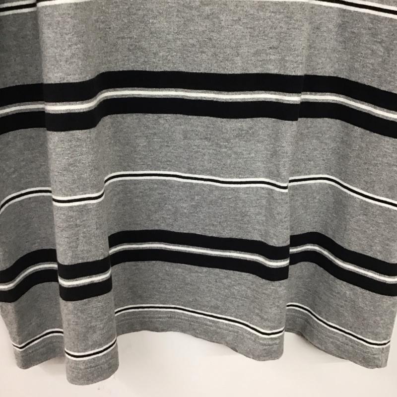 ノーティカ NAUTICA Tシャツ 半袖 半袖カットソー プリントTシャツ クルーネックカットソー L ボーダー柄 灰 / グレー / gray メンズ USED 古着 中古 10156138