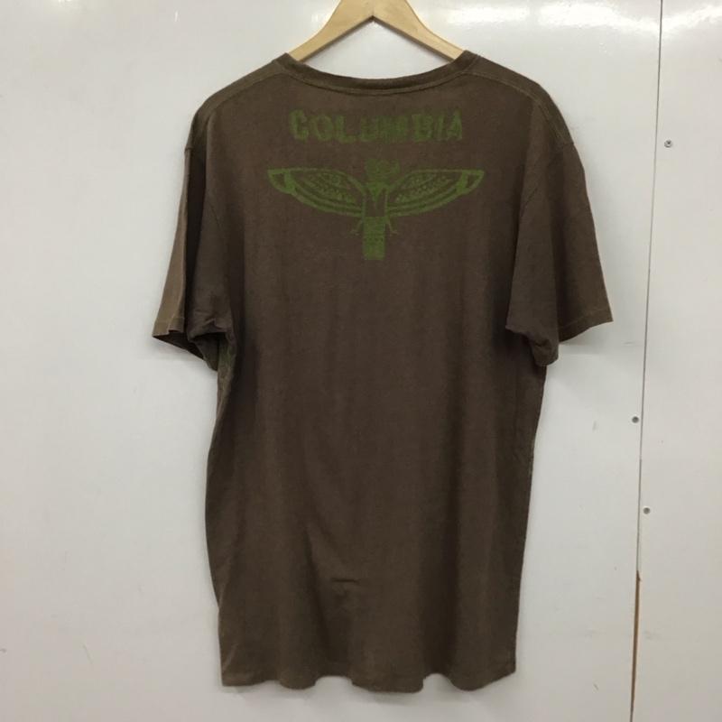 コロンビア Columbia Tシャツ 半袖 半袖カットソー プリントTシャツ クルーネックカットソー XL プリント 茶 / ブラウン / brown メンズ USED 古着 中古 10156140