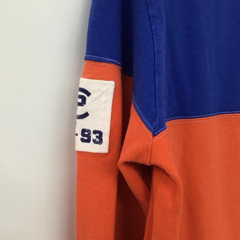 ポロバイラルフローレン Polo by RALPH LAUREN Tシャツ 長袖 長袖カットソー プリントカットソー クルーネック L 無地 青 / ブルー / blue X 橙 / オレンジ / orange X 白 / ホワイト / white メンズ USED 古着 中古 10156141