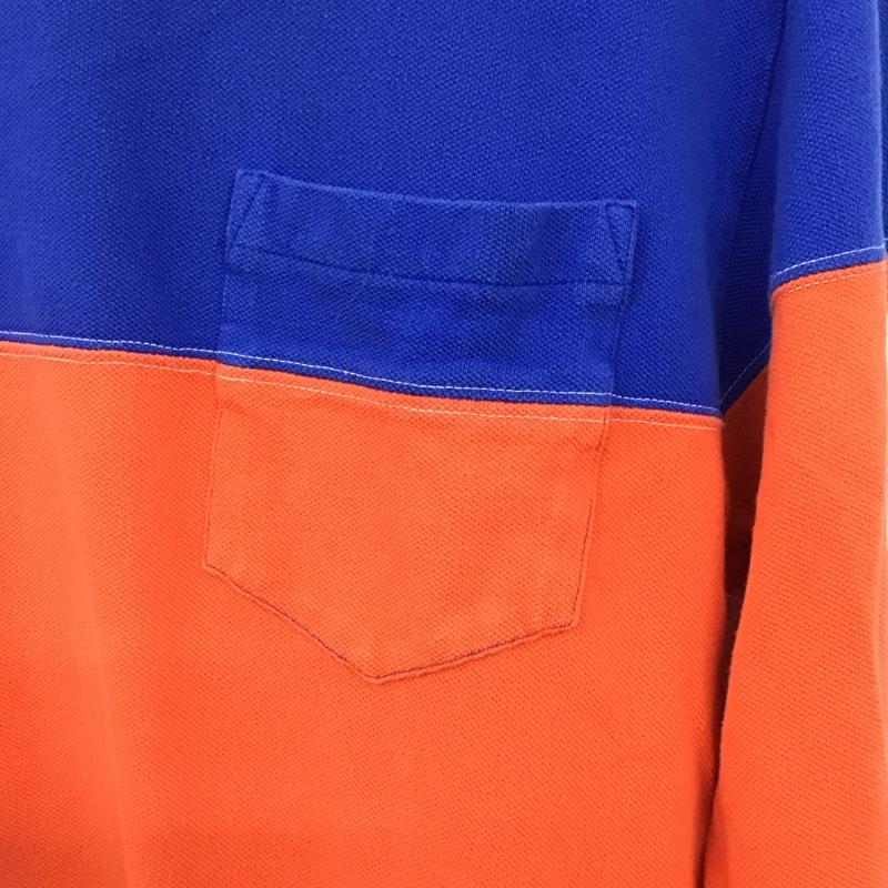 ポロバイラルフローレン Polo by RALPH LAUREN Tシャツ 長袖 長袖カットソー プリントカットソー クルーネック L 無地 青 / ブルー / blue X 橙 / オレンジ / orange X 白 / ホワイト / white メンズ USED 古着 中古 10156141