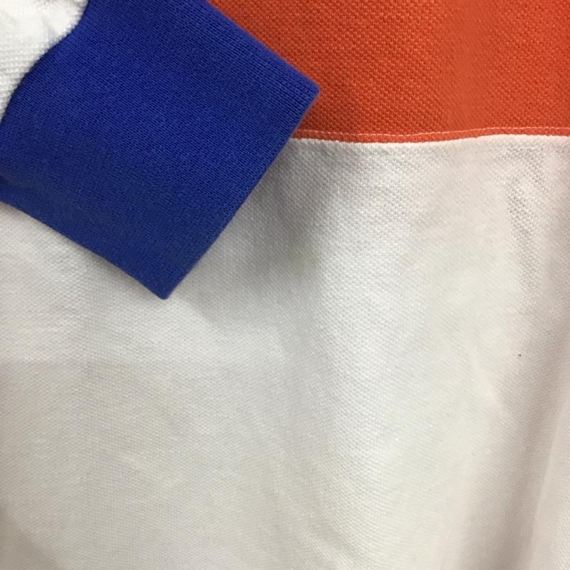 ポロバイラルフローレン Polo by RALPH LAUREN Tシャツ 長袖 長袖カットソー プリントカットソー クルーネック L 無地 青 / ブルー / blue X 橙 / オレンジ / orange X 白 / ホワイト / white メンズ USED 古着 中古 10156141