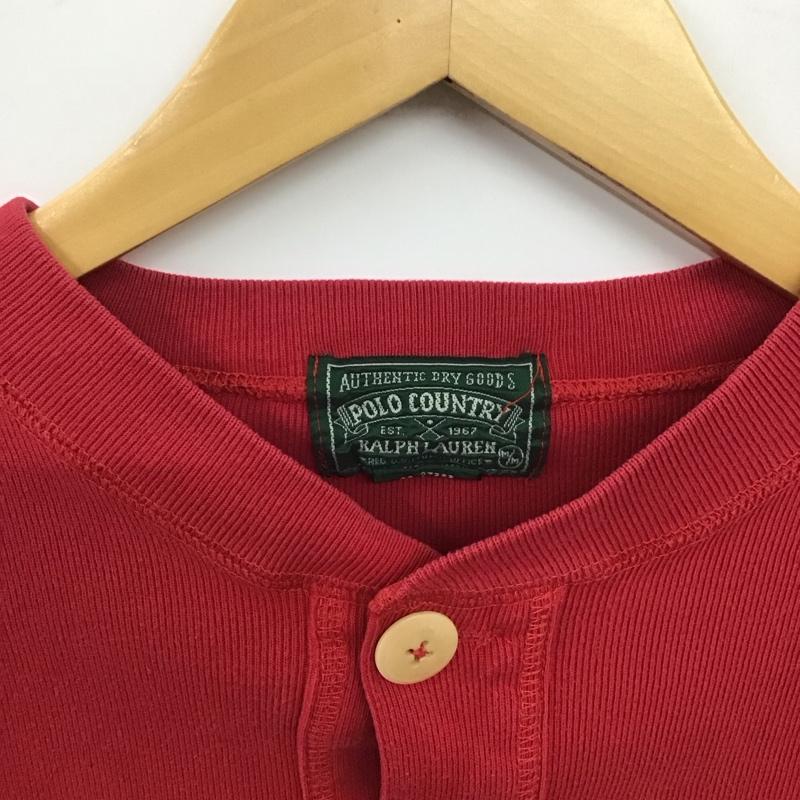 ポロカントリー POLO COUNTRY カットソー 長袖 長袖カットソー ヘンリーネックカットソー M 無地 赤 / レッド / red メンズ USED 古着 中古 10156142