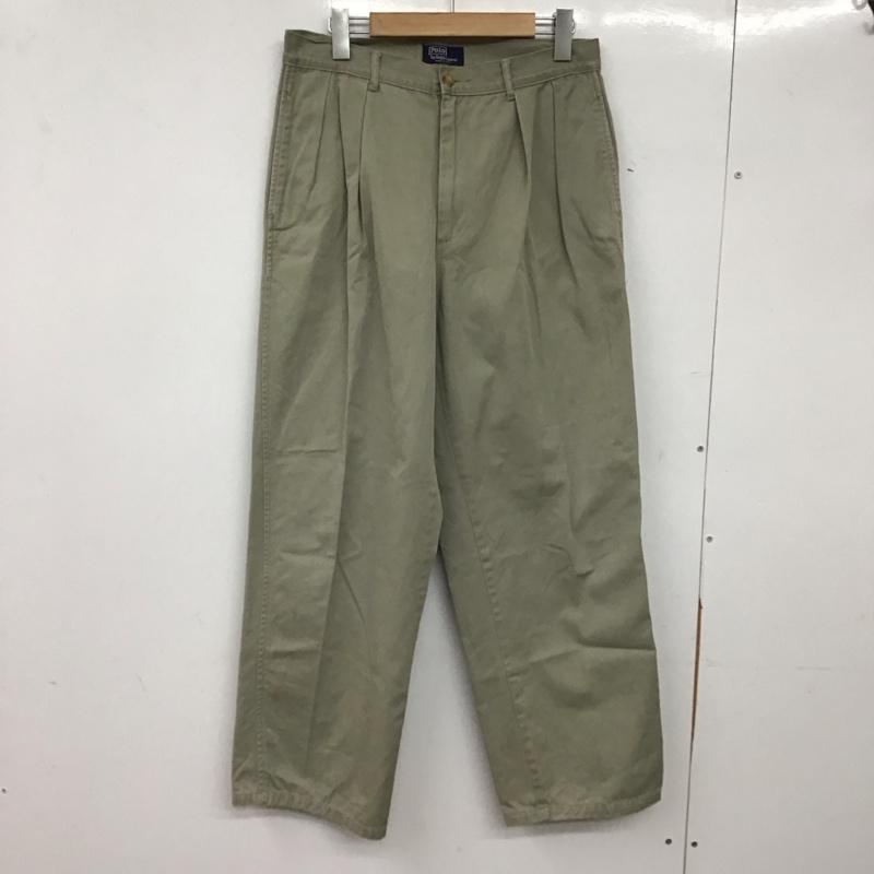 ポロバイラルフローレン Polo by RALPH LAUREN パンツ チノパン チノパン ワイドパンツ カジュアルパンツ 31インチ ロゴ、文字 ベージュ / ベージュ / beige メンズ USED 古着 中古 10156148