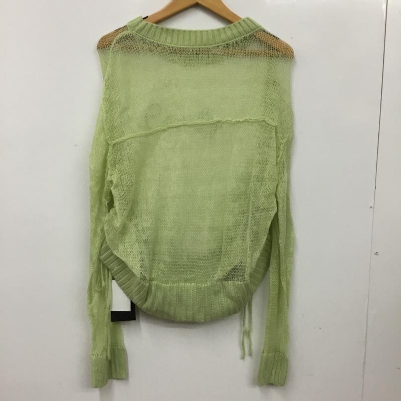 カスタネ Kastane ニット、セーター 長袖 kaz1051105A0001 刺繍シアーロゴニット タグ付 FREE 無地 薄緑 / ライトグリーン / レディース USED 古着 中古 10156149