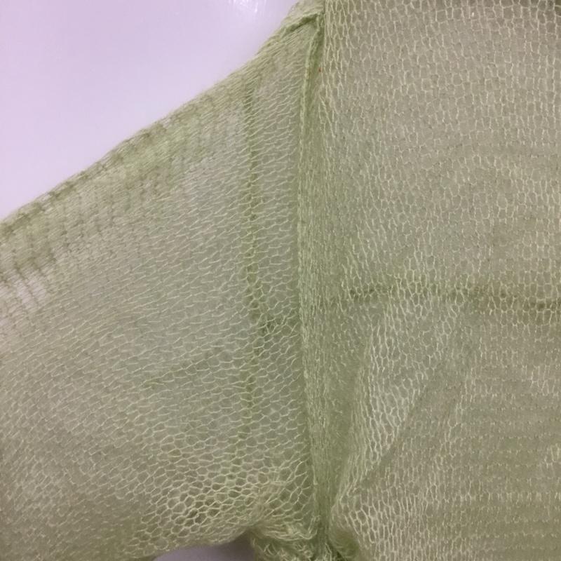 カスタネ Kastane ニット、セーター 長袖 kaz1051105A0001 刺繍シアーロゴニット タグ付 FREE 無地 薄緑 / ライトグリーン / レディース USED 古着 中古 10156149