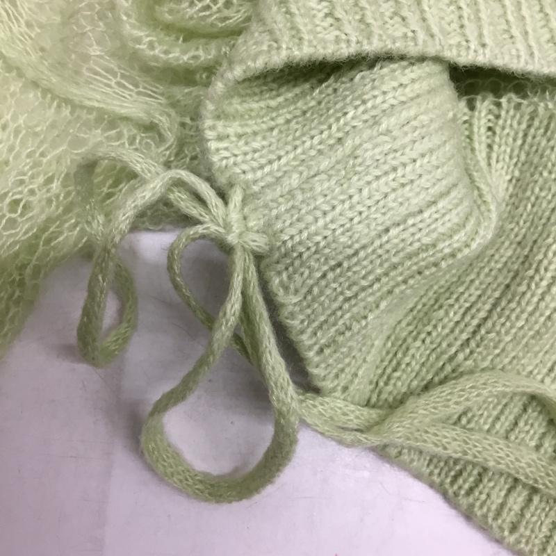 カスタネ Kastane ニット、セーター 長袖 kaz1051105A0001 刺繍シアーロゴニット タグ付 FREE 無地 薄緑 / ライトグリーン / レディース USED 古着 中古 10156149