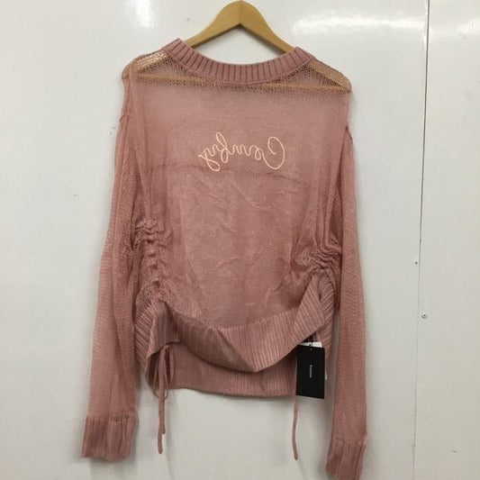 カスタネ Kastane ニット、セーター 長袖 刺繍シアーロゴニット kaz1051105A0001 FREE 無地 桃 / ピンク / pink レディース USED 古着 中古 10156151