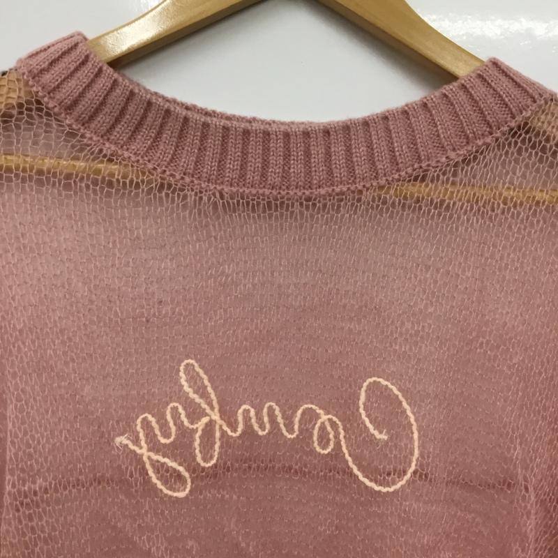 カスタネ Kastane ニット、セーター 長袖 刺繍シアーロゴニット kaz1051105A0001 FREE 無地 桃 / ピンク / pink レディース USED 古着 中古 10156151