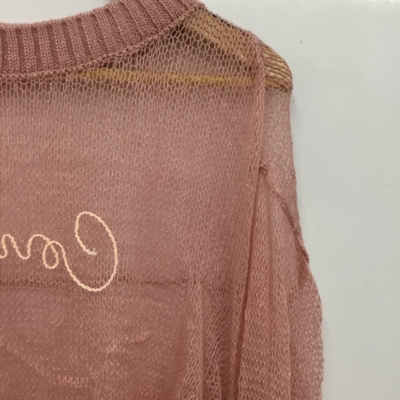 カスタネ Kastane ニット、セーター 長袖 刺繍シアーロゴニット kaz1051105A0001 FREE 無地 桃 / ピンク / pink レディース USED 古着 中古 10156151