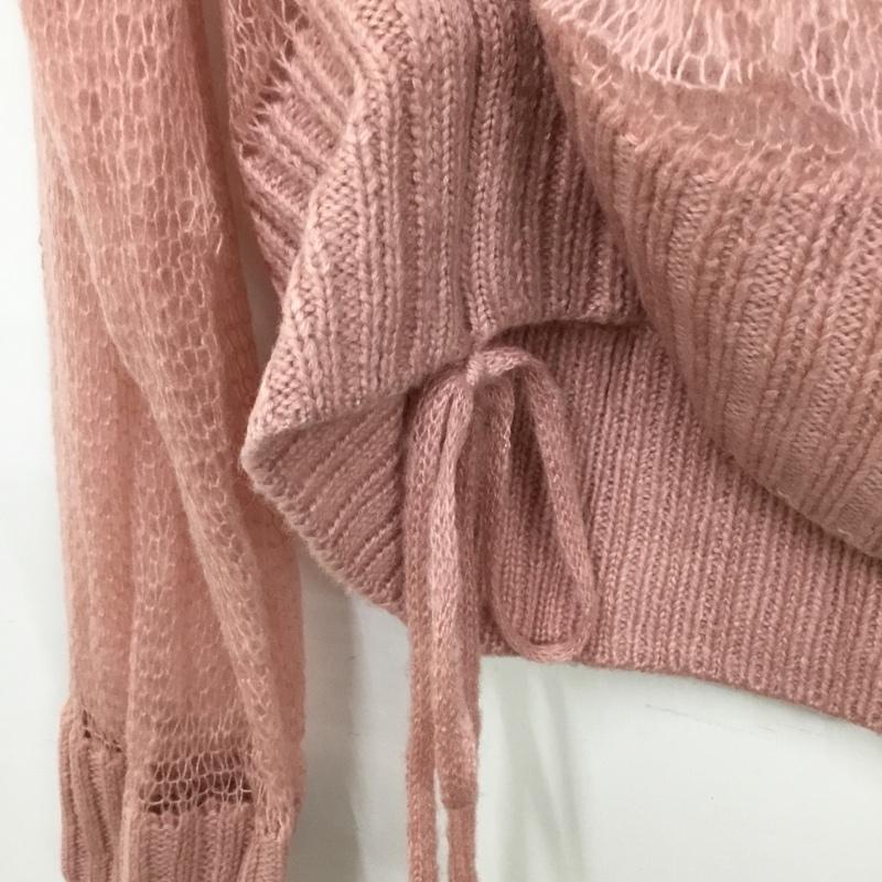 カスタネ Kastane ニット、セーター 長袖 刺繍シアーロゴニット kaz1051105A0001 FREE 無地 桃 / ピンク / pink レディース USED 古着 中古 10156151