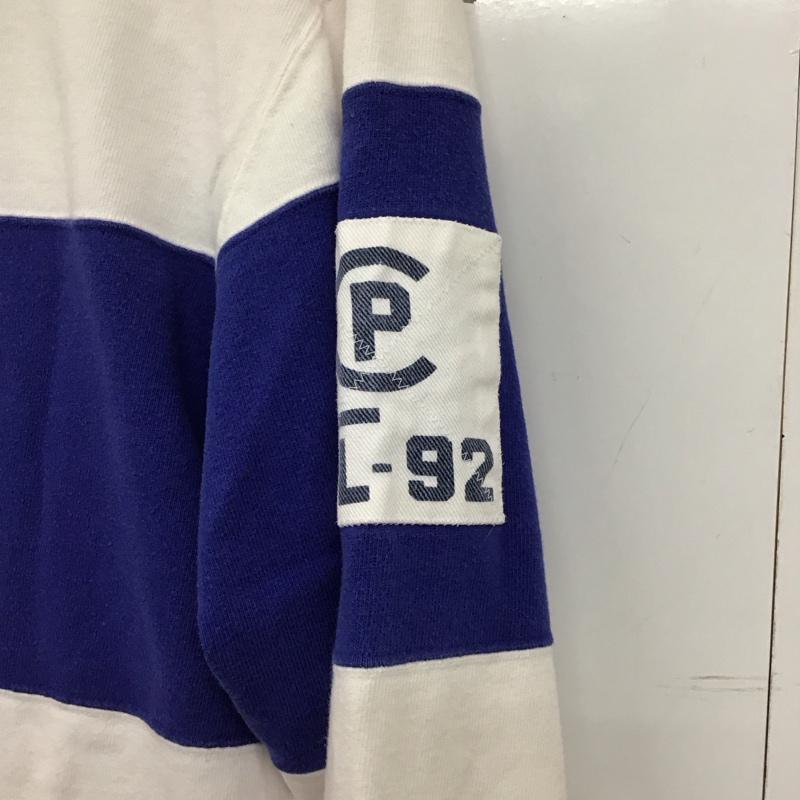 ポロバイラルフローレン Polo by RALPH LAUREN カットソー 長袖 長袖ポロシャツ 長袖カットソー カラーシャツ L 無地 白 / ホワイト / white X 青 / ブルー / blue メンズ USED 古着 中古 10156161