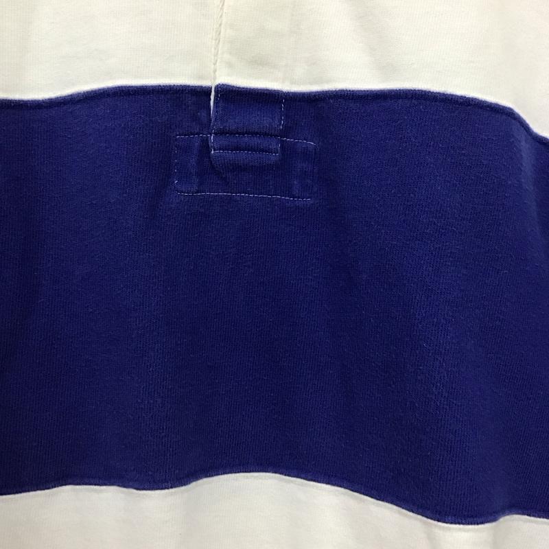 ポロバイラルフローレン Polo by RALPH LAUREN カットソー 長袖 長袖ポロシャツ 長袖カットソー カラーシャツ L 無地 白 / ホワイト / white X 青 / ブルー / blue メンズ USED 古着 中古 10156161
