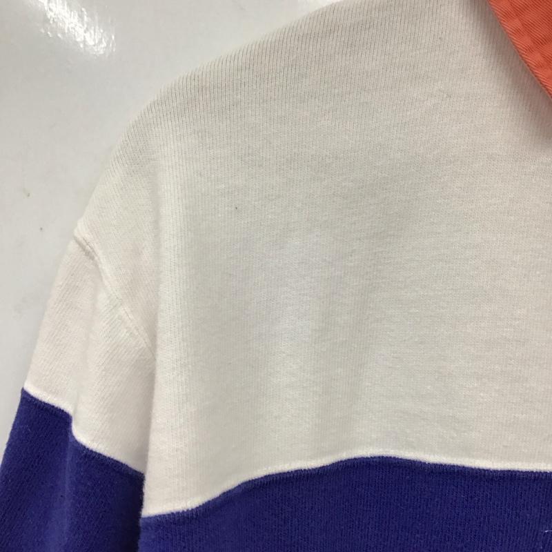 ポロバイラルフローレン Polo by RALPH LAUREN カットソー 長袖 長袖ポロシャツ 長袖カットソー カラーシャツ L 無地 白 / ホワイト / white X 青 / ブルー / blue メンズ USED 古着 中古 10156161