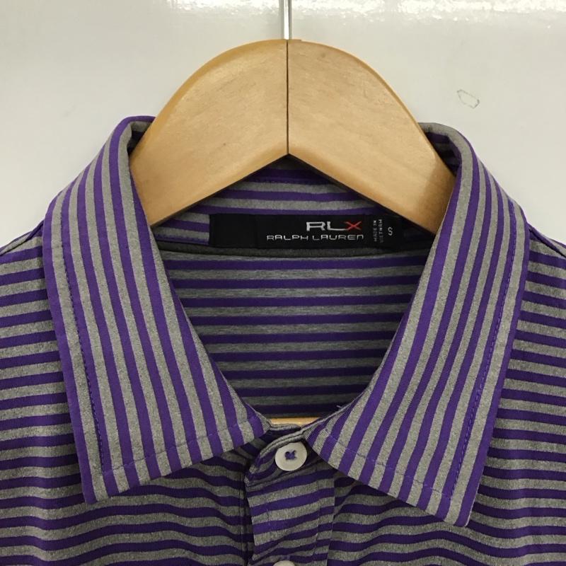 ラルフローレン RALPHLAUREN ポロシャツ 半袖 半袖ポロシャツ カラーシャツ 半袖カットソー S ボーダー柄 灰 / グレー / gray X 紫 / パープル / purple メンズ USED 古着 中古 10156162