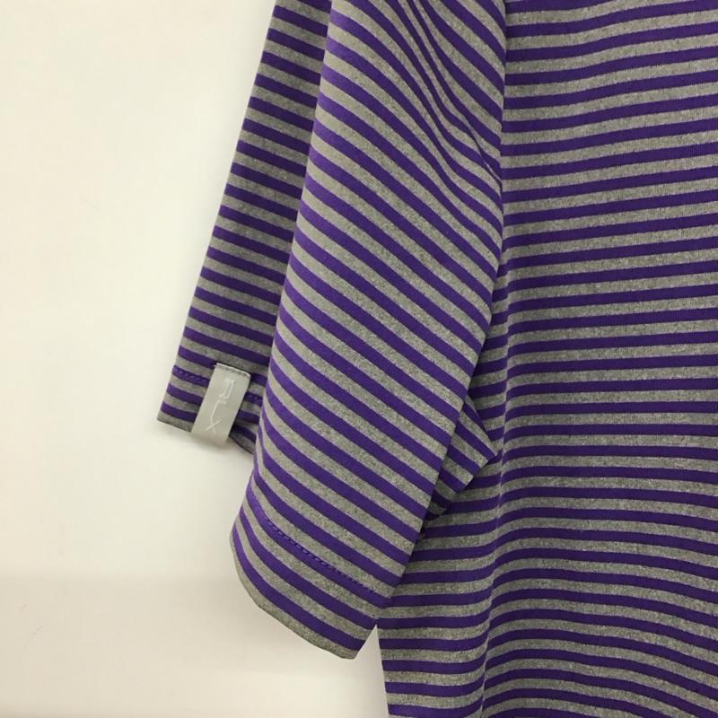 ラルフローレン RALPHLAUREN ポロシャツ 半袖 半袖ポロシャツ カラーシャツ 半袖カットソー S ボーダー柄 灰 / グレー / gray X 紫 / パープル / purple メンズ USED 古着 中古 10156162