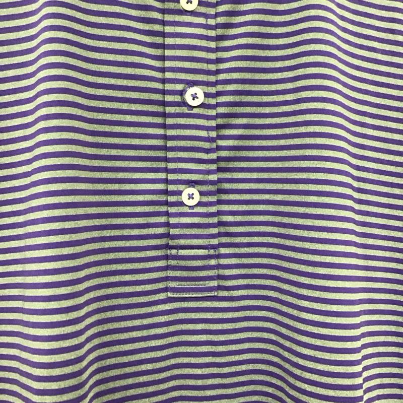 ラルフローレン RALPHLAUREN ポロシャツ 半袖 半袖ポロシャツ カラーシャツ 半袖カットソー S ボーダー柄 灰 / グレー / gray X 紫 / パープル / purple メンズ USED 古着 中古 10156162