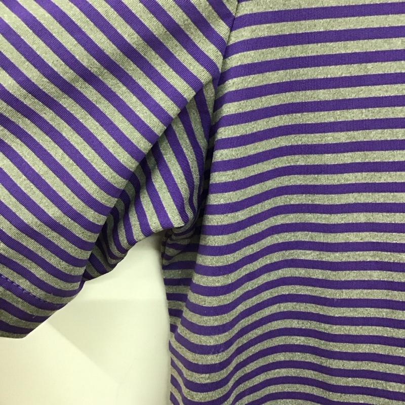 ラルフローレン RALPHLAUREN ポロシャツ 半袖 半袖ポロシャツ カラーシャツ 半袖カットソー S ボーダー柄 灰 / グレー / gray X 紫 / パープル / purple メンズ USED 古着 中古 10156162