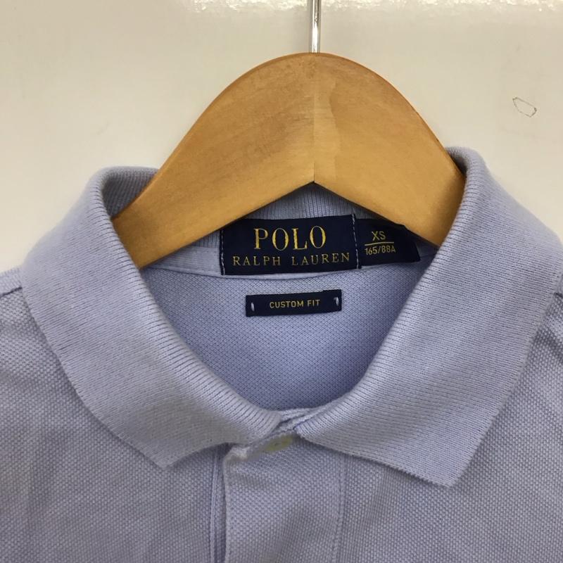 ポロラルフローレン POLO RALPH LAUREN ポロシャツ 半袖 半袖ポロシャツ カラーシャツ 半袖カットソー XS ロゴ、文字 水色 / ライトブルー / メンズ USED 古着 中古 10156166