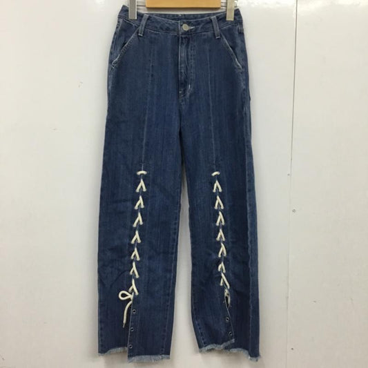 ムルーア MURUA パンツ デニム、ジーンズ 011742400101 LACEUPDENIMパンツ S 無地 水色 / ライトブルー / レディース USED 古着 中古 10156167