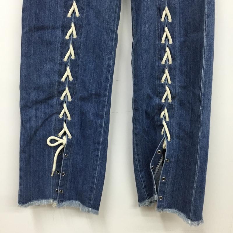 ムルーア MURUA パンツ デニム、ジーンズ 011742400101 LACEUPDENIMパンツ S 無地 水色 / ライトブルー / レディース USED 古着 中古 10156167