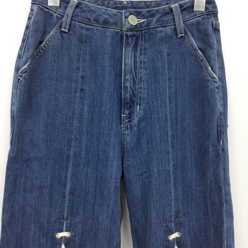 ムルーア MURUA パンツ デニム、ジーンズ 011742400101 LACEUPDENIMパンツ S 無地 水色 / ライトブルー / レディース USED 古着 中古 10156167