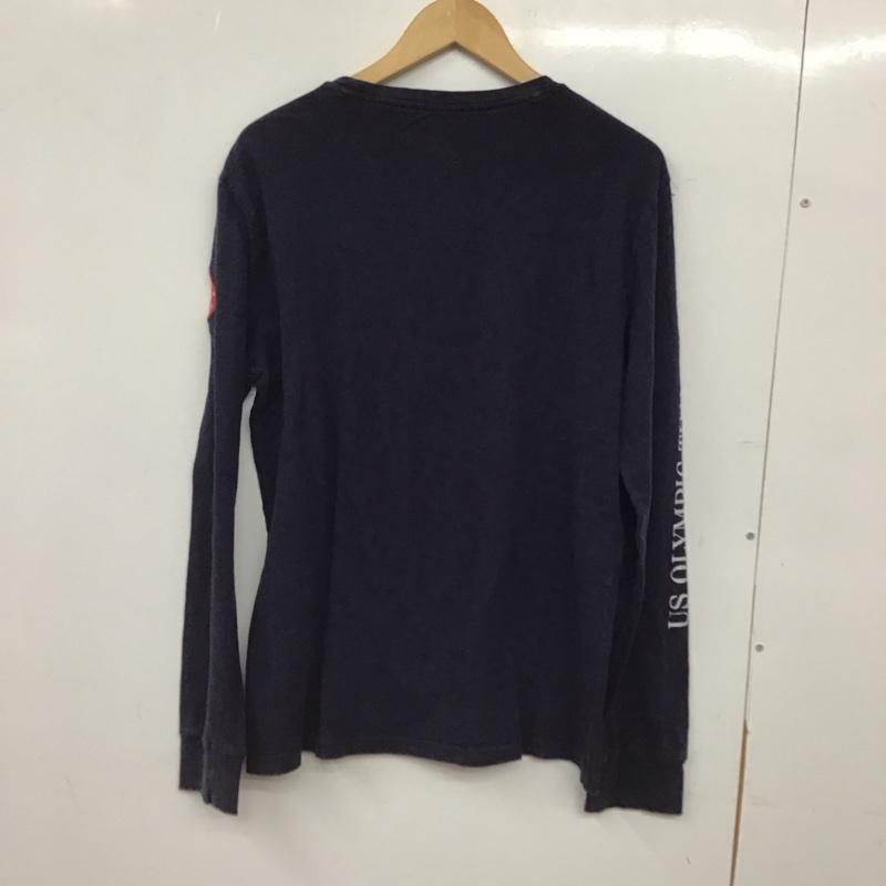 ポロラルフローレン POLO RALPH LAUREN カットソー 長袖 長袖カットソー プリントカットソー クルーネック L ロゴ、文字 紺 / ネイビー / navy メンズ USED 古着 中古 10156168