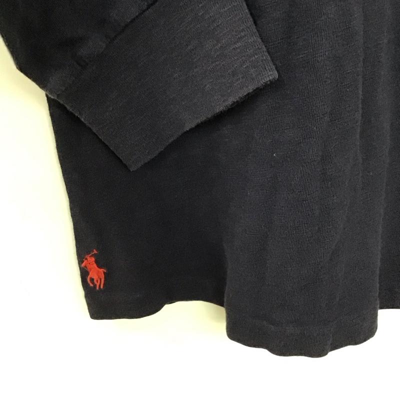 ポロラルフローレン POLO RALPH LAUREN カットソー 長袖 長袖カットソー プリントカットソー クルーネック L ロゴ、文字 紺 / ネイビー / navy メンズ USED 古着 中古 10156168