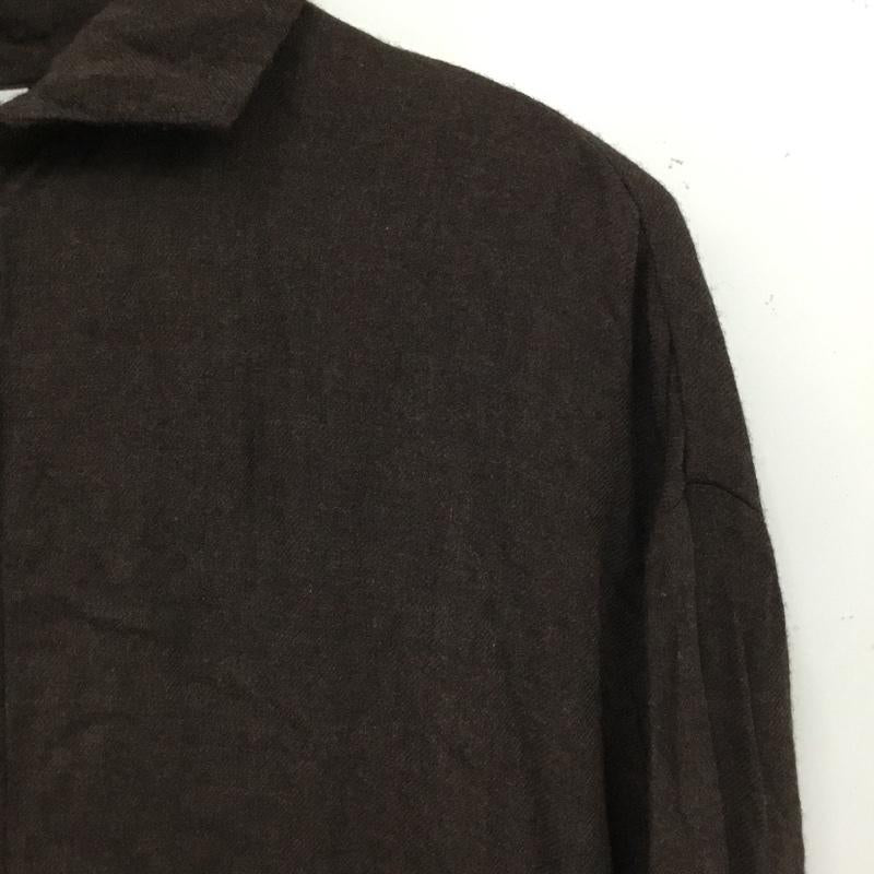 ひより HIYORI シャツ、ブラウス 長袖 FREE 無地 茶 / ブラウン / brown レディース USED 古着 中古 10156170