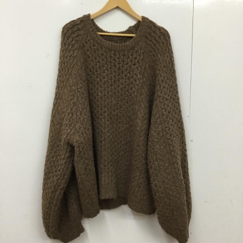 セレクトモカ select MOCA ニット、セーター 長袖 10007389-1 オーバーサイズハニカムニット FREE 無地 茶 / ブラウン / brown レディース USED 古着 中古 10156173