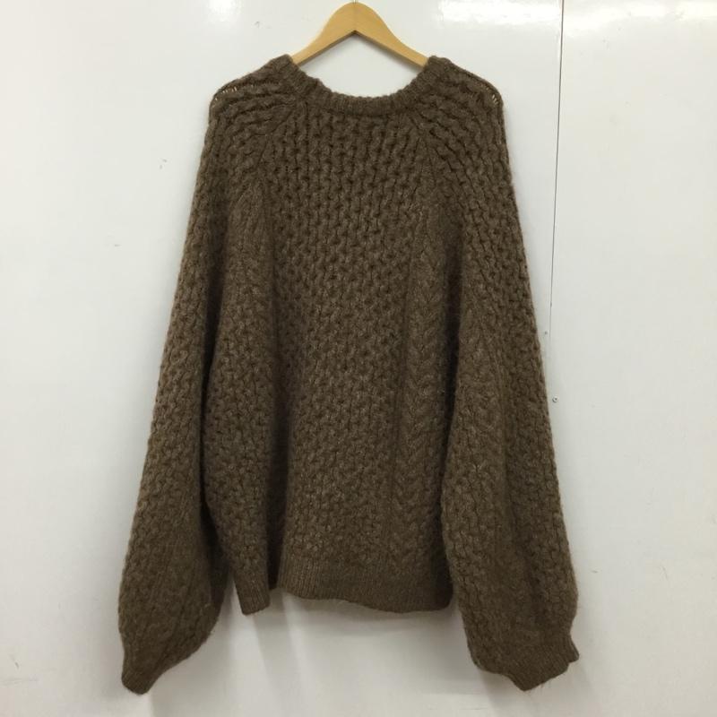 セレクトモカ select MOCA ニット、セーター 長袖 10007389-1 オーバーサイズハニカムニット FREE 無地 茶 / ブラウン / brown レディース USED 古着 中古 10156173
