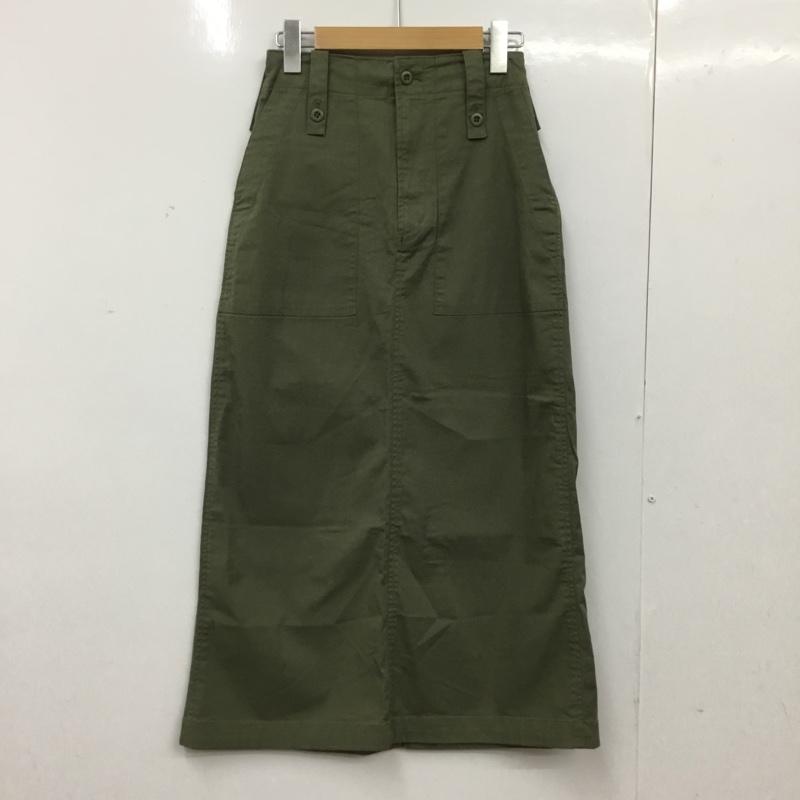 ローリーズファーム LOWRYS FARM スカート ロングスカート ワークスカート FREE 無地 カーキ / カーキ / khaki レディース USED 古着 中古 10156176