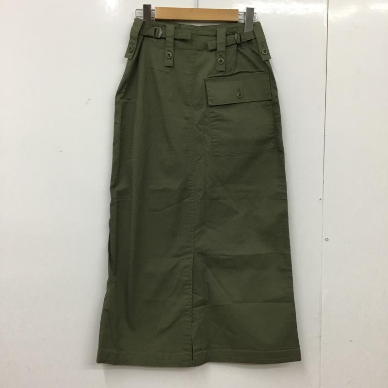 ローリーズファーム LOWRYS FARM スカート ロングスカート ワークスカート FREE 無地 カーキ / カーキ / khaki レディース USED 古着 中古 10156176