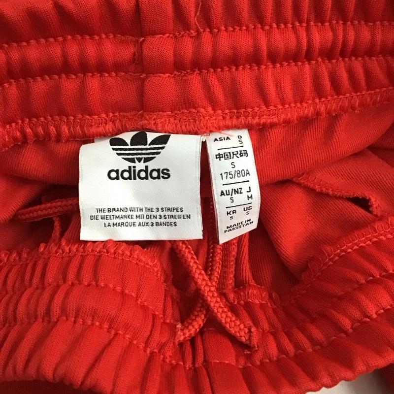 アディダス adidas パンツ ワークパンツ、ペインターパンツ ジャージ スリムパンツ スポーツウェア M ロゴ、文字 赤 / レッド / red メンズ USED 古着 中古 10156177