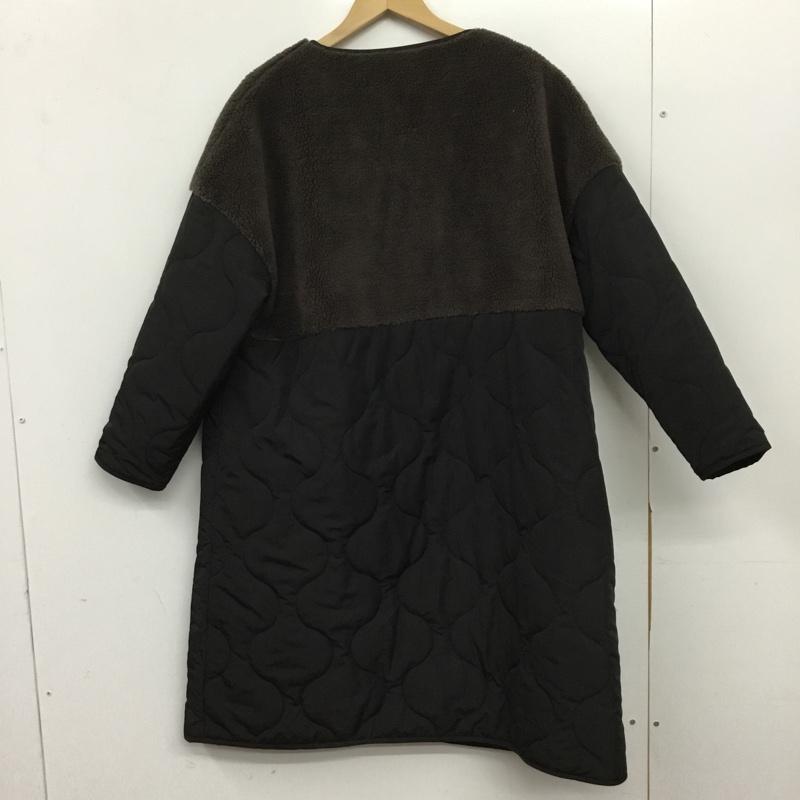 アイテムズ アーバンリサーチ ITEMS URBAN RESEARCH コート コート一般 IT27-27B003 ボアキルトコート FREE 無地 黒 / ブラック / black X 茶 / ブラウン / brown レディース USED 古着 中古 10156187