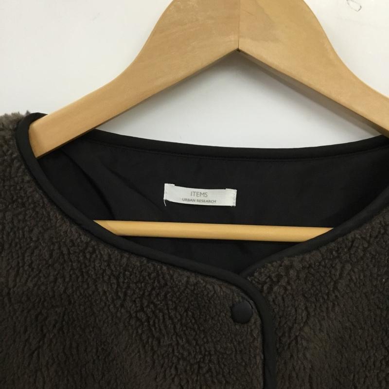 アイテムズ アーバンリサーチ ITEMS URBAN RESEARCH コート コート一般 IT27-27B003 ボアキルトコート FREE 無地 黒 / ブラック / black X 茶 / ブラウン / brown レディース USED 古着 中古 10156187