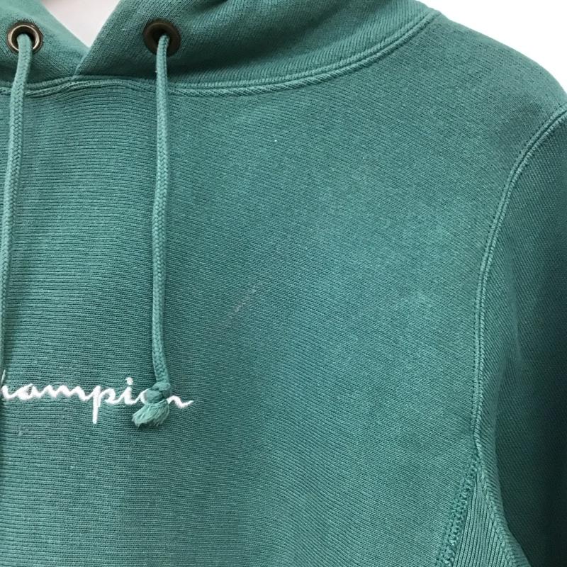 チャンピオン Champion パーカー 長袖 長袖パーカー プルオーバーパーカー スウェット S ロゴ、文字 薄緑 / ライトグリーン / メンズ USED 古着 中古 10156191