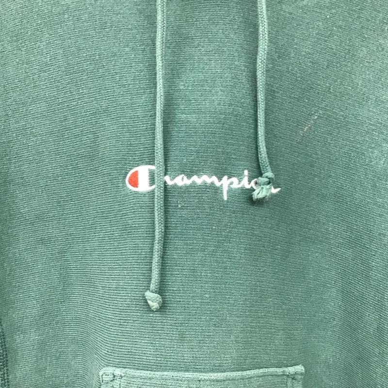 チャンピオン Champion パーカー 長袖 長袖パーカー プルオーバーパーカー スウェット S ロゴ、文字 薄緑 / ライトグリーン / メンズ USED 古着 中古 10156191