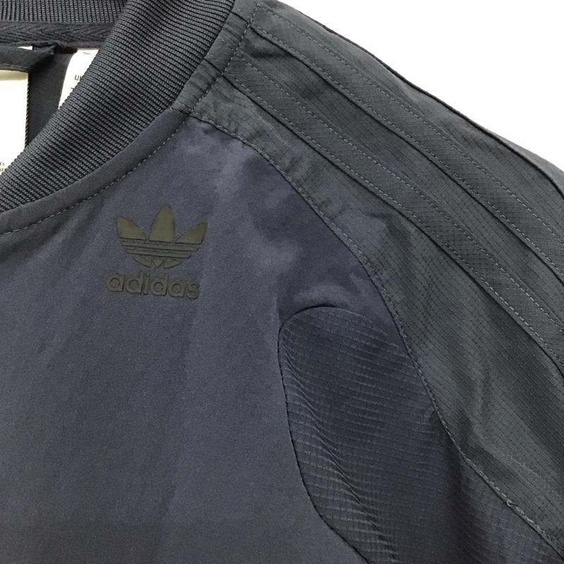 アディダス adidas ジャケット、上着 ジャンパー、ブルゾン ジップアップジャケット ナイロンジャケット アウター S ロゴ、文字 紺 / ネイビー / navy メンズ USED 古着 中古 10156193
