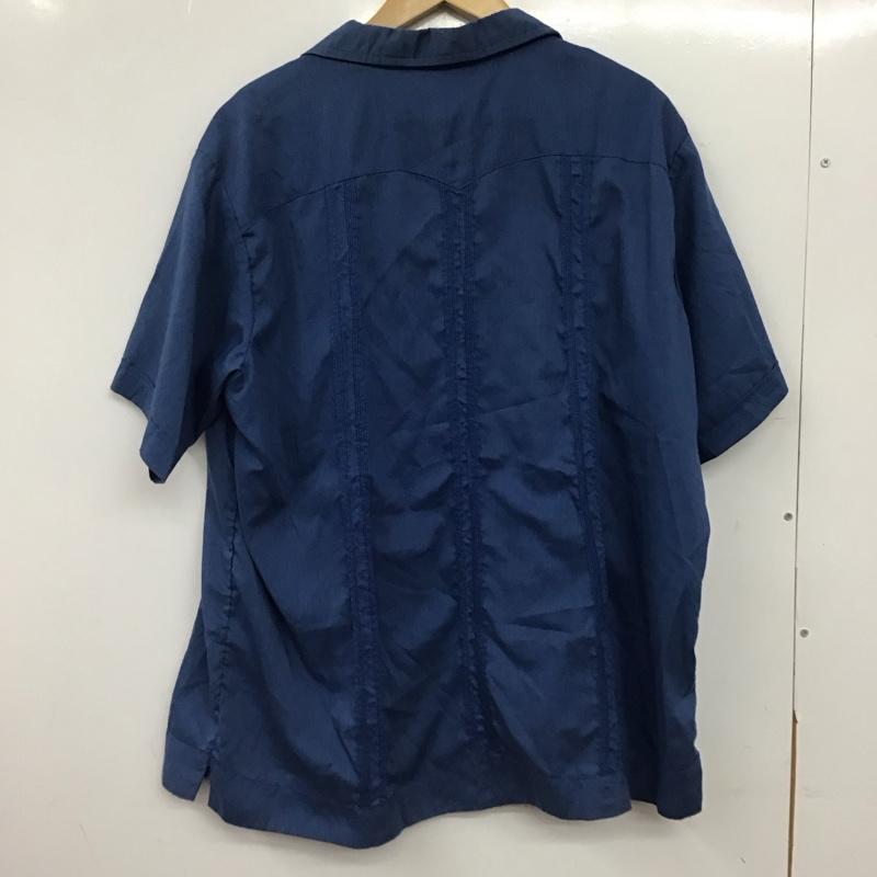 キューカ Kyuca シャツ、ブラウス 半袖 半袖シャツ 刺繍シャツ ポケットシャツ 48 刺繍 青 / ブルー / blue メンズ USED 古着 中古 10156197