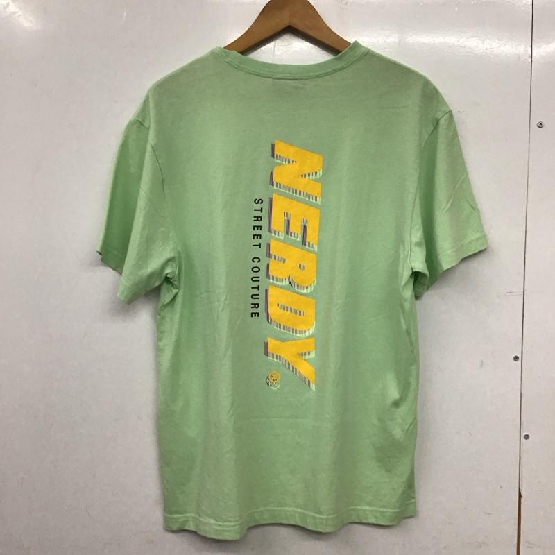 ノルディ NERDY Tシャツ 半袖 半袖カットソー プリントTシャツ クルーネックカットソー S ロゴ、文字 薄緑 / ライトグリーン / メンズ USED 古着 中古 10156200