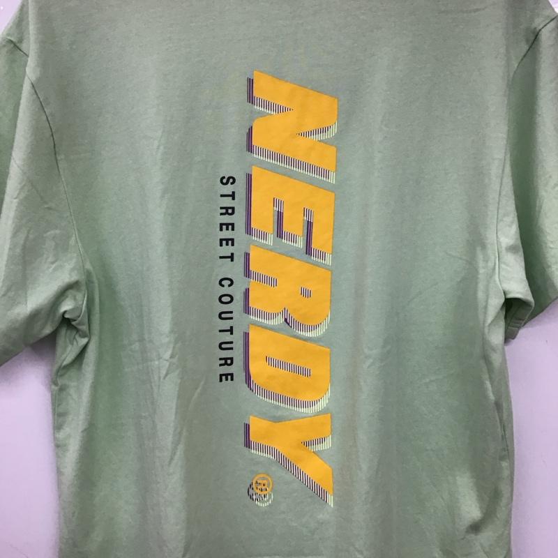 ノルディ NERDY Tシャツ 半袖 半袖カットソー プリントTシャツ クルーネックカットソー S ロゴ、文字 薄緑 / ライトグリーン / メンズ USED 古着 中古 10156200
