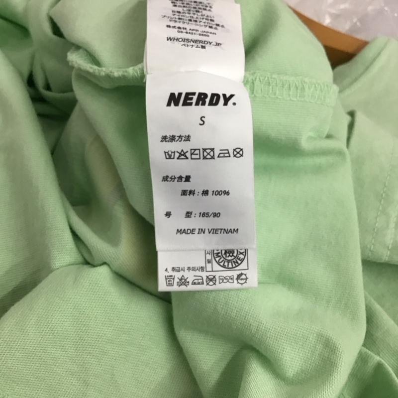 ノルディ NERDY Tシャツ 半袖 半袖カットソー プリントTシャツ クルーネックカットソー S ロゴ、文字 薄緑 / ライトグリーン / メンズ USED 古着 中古 10156200
