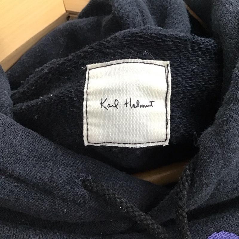 カールヘルム KARLHELMUT パーカー 長袖 長袖パーカー プルオーバーパーカー スウェット M ロゴ、文字 ダークグレー / ダークグレー / メンズ USED 古着 中古 10156204