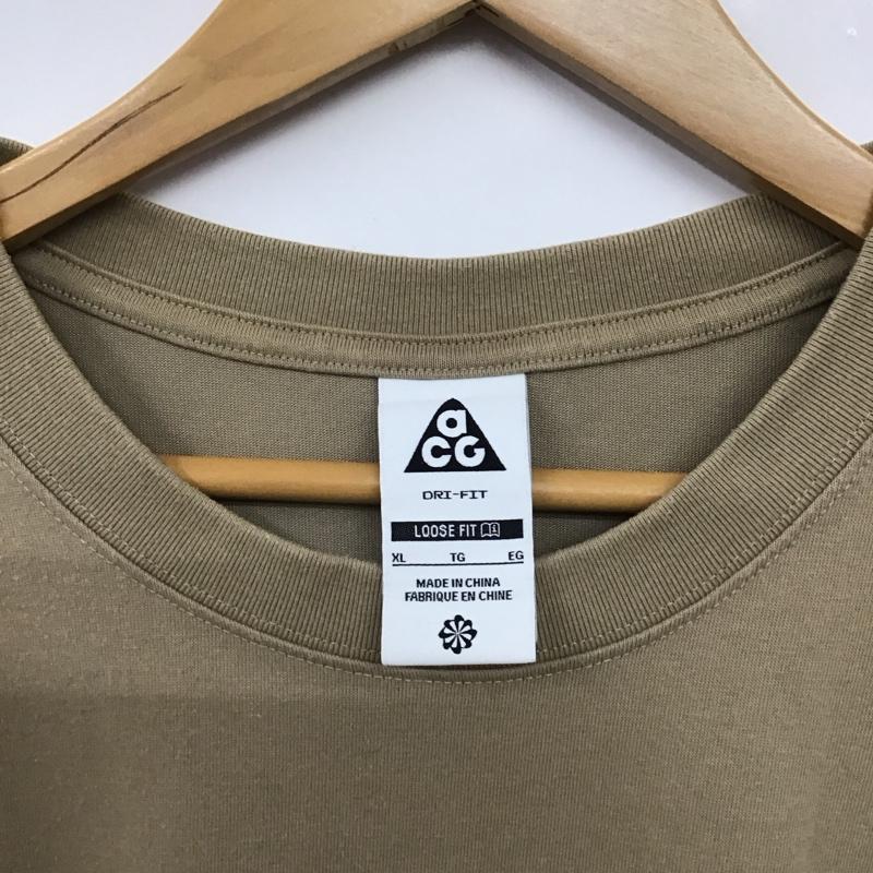 ナイキ エィシージー NIKE ACG Tシャツ 半袖 半袖カットソー 刺繍Tシャツ クルーネックカットソー XL ロゴ、文字 ベージュ / ベージュ / beige メンズ USED 古着 中古 10156205
