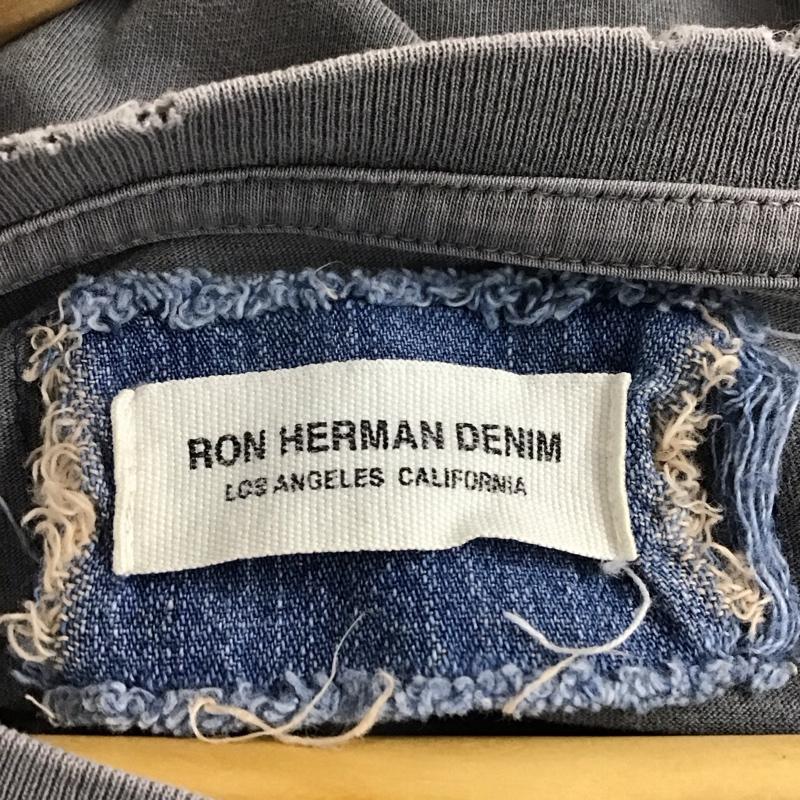 ロンハーマン Ron Herman Tシャツ 半袖 半袖カットソー プリントTシャツ クルーネックカットソー L ロゴ、文字 X ダメージ加工 ダークグレー / ダークグレー / メンズ USED 古着 中古 10156206