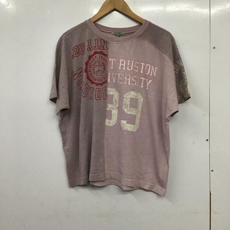 ニコアンド niko and... Tシャツ 半袖 半袖カットソー プリントTシャツ クルーネックカットソー M ロゴ、文字 桃 / ピンク / pink レディース USED 古着 中古 10156210