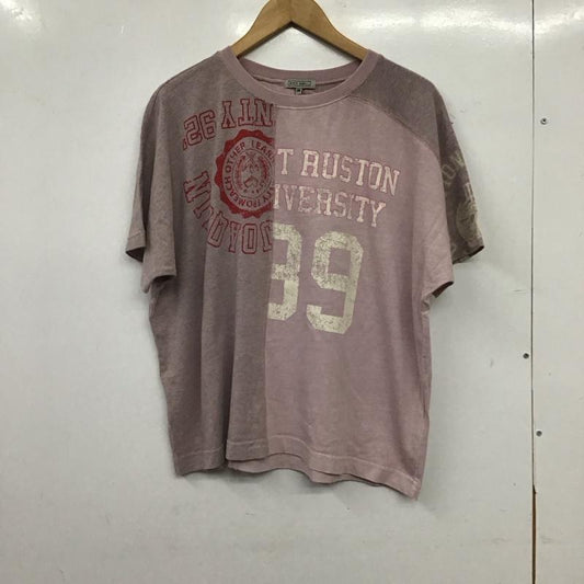 ニコアンド niko and... Tシャツ 半袖 半袖カットソー プリントTシャツ クルーネックカットソー M ロゴ、文字 桃 / ピンク / pink レディース USED 古着 中古 10156210