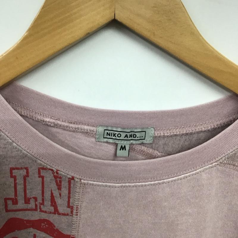 ニコアンド niko and... Tシャツ 半袖 半袖カットソー プリントTシャツ クルーネックカットソー M ロゴ、文字 桃 / ピンク / pink レディース USED 古着 中古 10156210